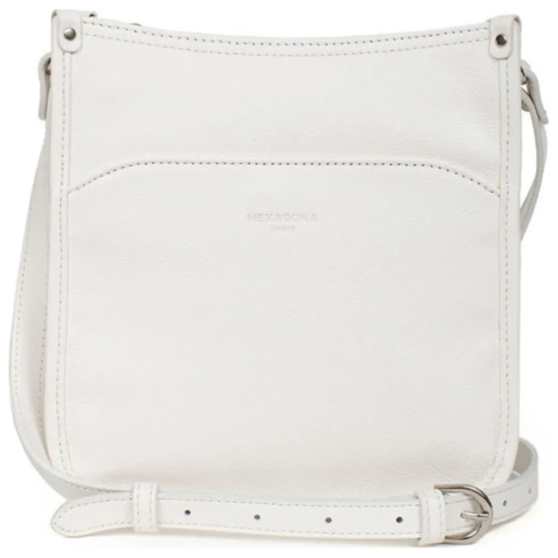 Sac porté travers CONFORT Blanc en cuir Nina