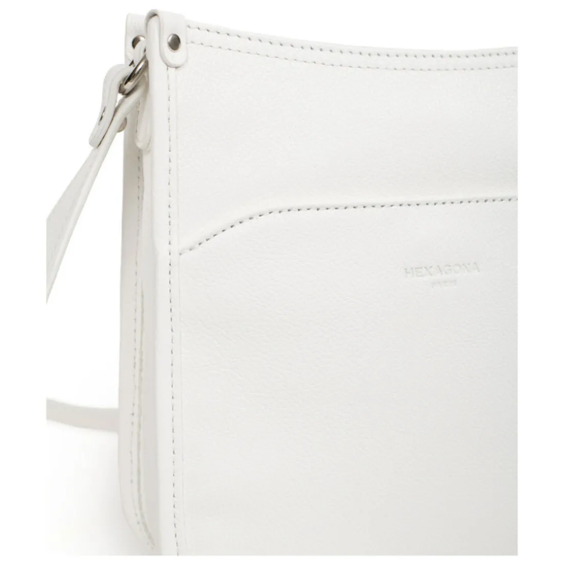 Sac porté travers CONFORT Blanc en cuir Nina