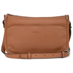 Sac porté travers CONFORT Tan en cuir Ella beige moyen