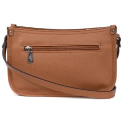 Sac porté travers CONFORT Tan en cuir Ella beige moyen