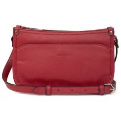 Sac porté travers CONFORT Rouge foncé en cuir Zoé Wynn