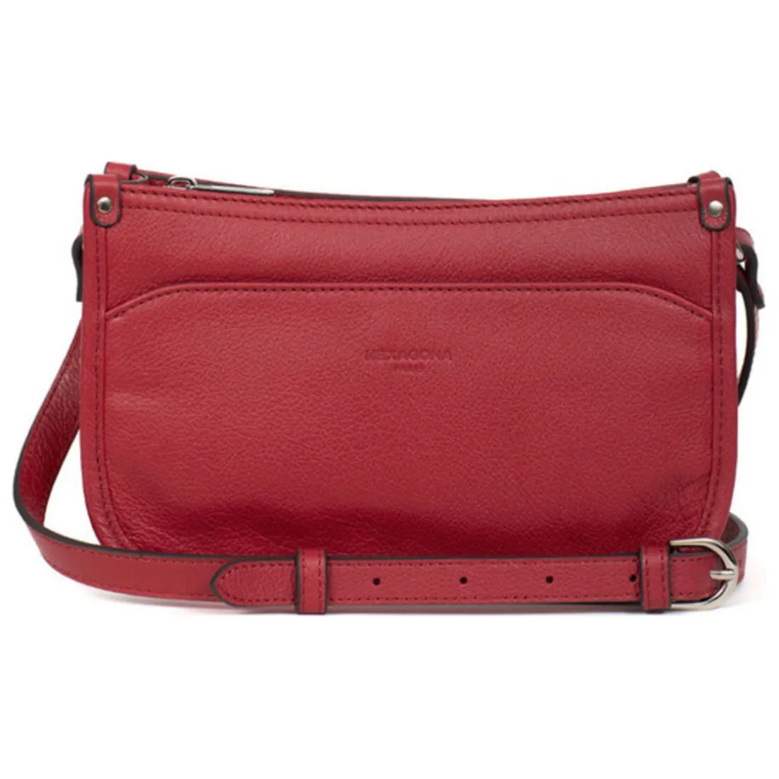 Sac porté travers CONFORT Rouge foncé en cuir Zoé Wynn