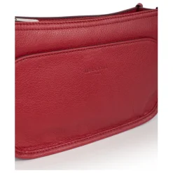 Sac porté travers CONFORT Rouge foncé en cuir Zoé Wynn