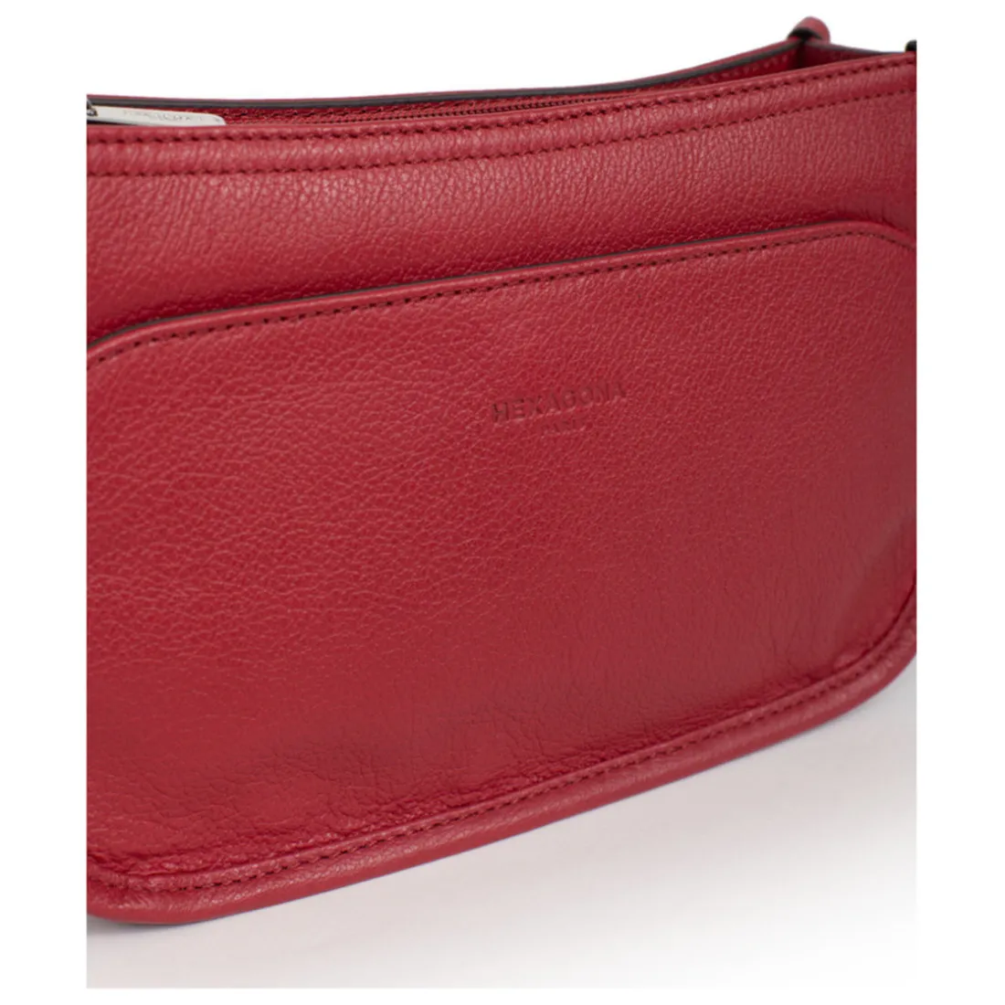 Sac porté travers CONFORT Rouge foncé en cuir Zoé Wynn