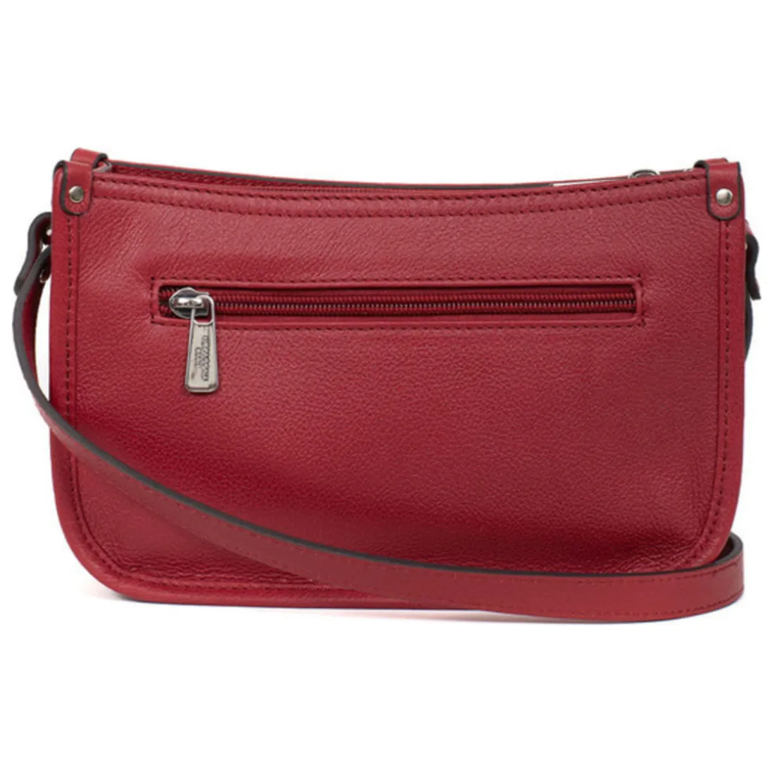 Sac porté travers CONFORT Rouge foncé en cuir Zoé Wynn