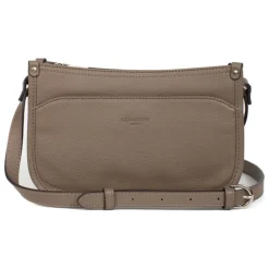 Sac porté travers CONFORT Taupe en cuir Nina