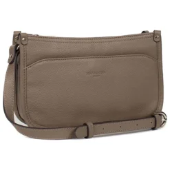 Sac porté travers CONFORT Taupe en cuir Nina