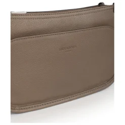 Sac porté travers CONFORT Taupe en cuir Nina