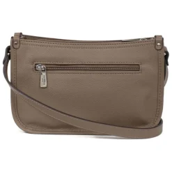 Sac porté travers CONFORT Taupe en cuir Nina