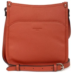 Sac porté travers CONFORT Orange en cuir Clara