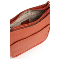 Sac porté travers CONFORT Orange en cuir Clara