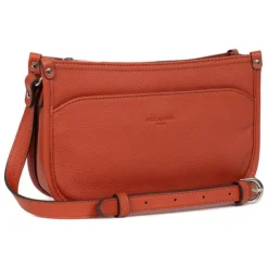 Sac porté travers CONFORT Orange en cuir Gaia
