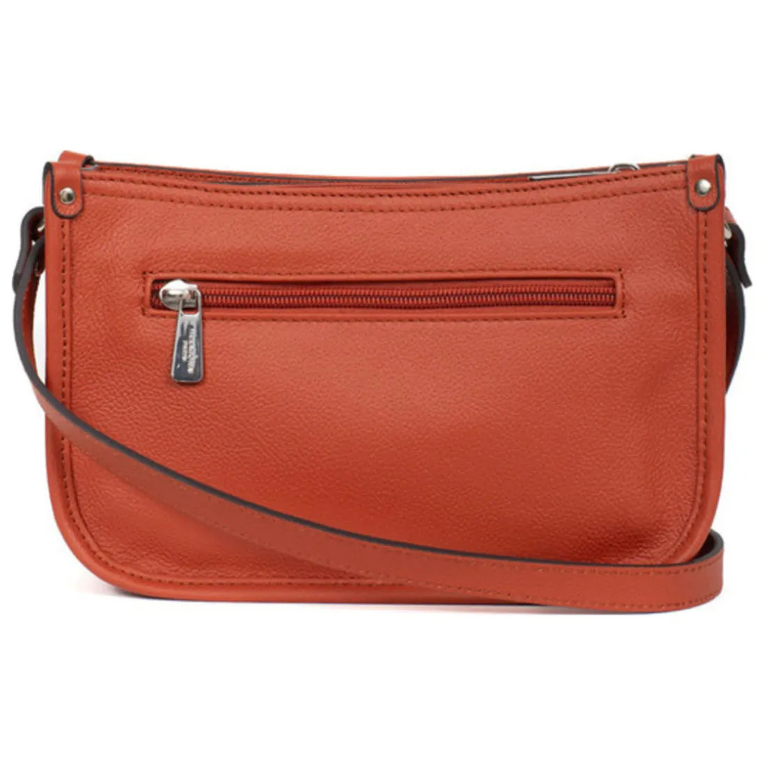 Sac porté travers CONFORT Orange en cuir Gaia