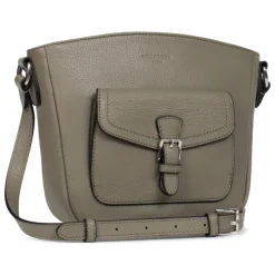 Sac porté travers MIRABELLE Olive en cuir Pia