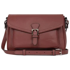 Sac porté travers MIRABELLE Bordeaux en cuir Fleur