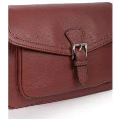 Sac porté travers MIRABELLE Bordeaux en cuir Fleur