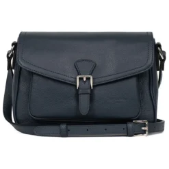 Sac porté travers MIRABELLE Bleu pétrole en cuir Tia