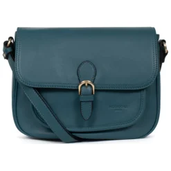 Sac porté travers TAIMA Bleu pétrole en cuir Elsie