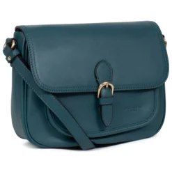 Sac porté travers TAIMA Bleu pétrole en cuir Elsie