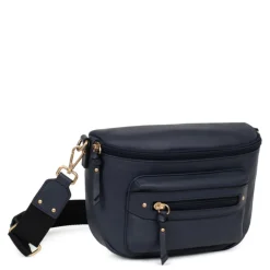 Sac porté travers TAIMA Bleu nuit en cuir Tess