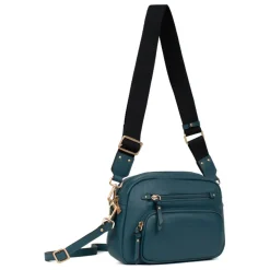 Sac porté travers TAIMA Bleu pétrole en cuir Xia