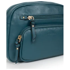 Sac porté travers TAIMA Bleu pétrole en cuir Xia
