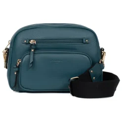 Sac porté travers TAIMA Bleu pétrole en cuir Xia
