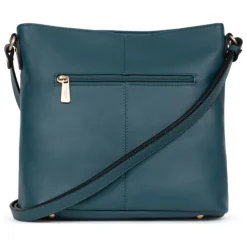 Sac porté travers TAIMA Bleu pétrole en cuir Ella