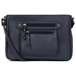 Sac porté travers TAIMA Bleu nuit en cuir Maia
