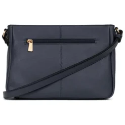 Sac porté travers TAIMA Bleu nuit en cuir Maia