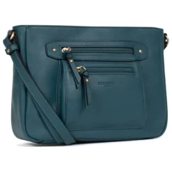 Sac porté travers TAIMA Bleu pétrole en cuir Gail