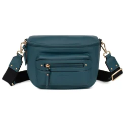 Sac porté travers TAIMA Bleu pétrole en cuir Zola