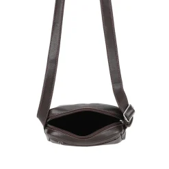 Sac porte travers en cuir châtaigne