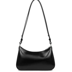 Sac trotteur porté épaule en cuir noir