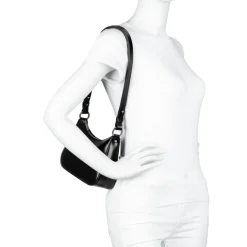 Sac trotteur porté épaule en cuir noir