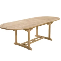 SALON DE JARDIN EN BOIS TECK 8/10 pers : Ensemble de jardin: 1 Table ovale extensible 180*240/100 cm et 6 chaises
