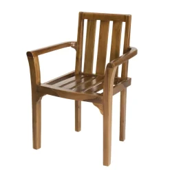 Salon de jardin HANNA en bois teck huilé 8/10 personnes - ensemble de jardin : 1 table ovale extensible 180/240*100 cm et 6 fauteuils empilables