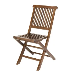 Salon de jardin HANNA en bois teck huilé 4/5 personnes - ensemble de jardin : 1 table ronde à rabats papillon et 4 chaises