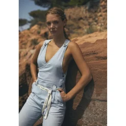 Salopette droit en jeans RIGA bleu Elise