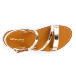 Sandale femme BADEN or en cuir