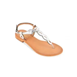 Sandale femme HALLYN Argenté en cuir