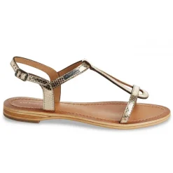 Sandale femme HAMAT or en cuir