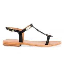 Sandale femme HAMSO Noir en cuir
