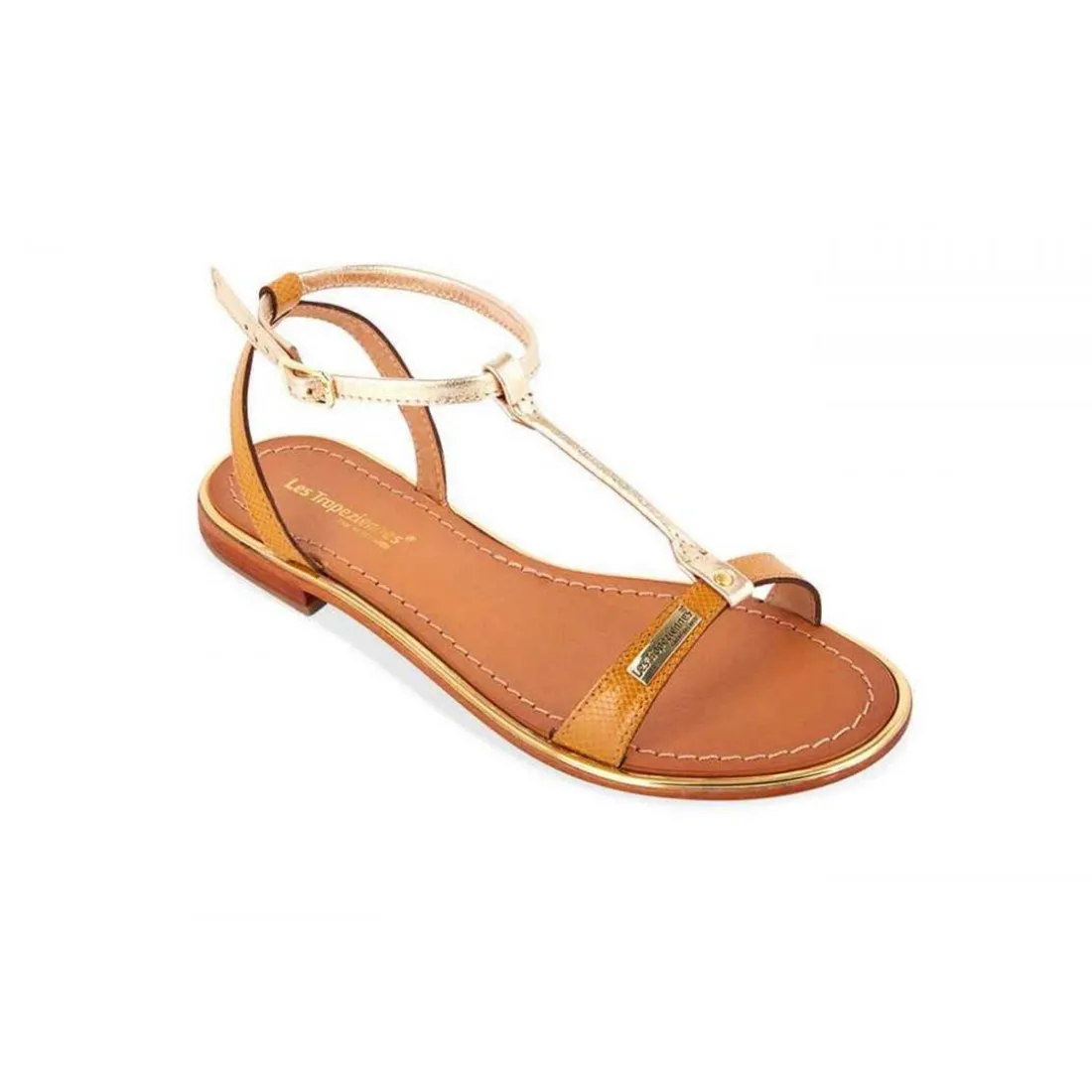 Sandale femme HANAKIN Jaune en cuir