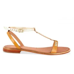Sandale femme HANAKIN Jaune en cuir