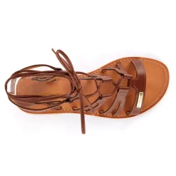 Sandale Femme Hercule Tan - Les Tropéziennes marron en cuir