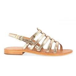 Sandale femme HERISSON Doré en cuir