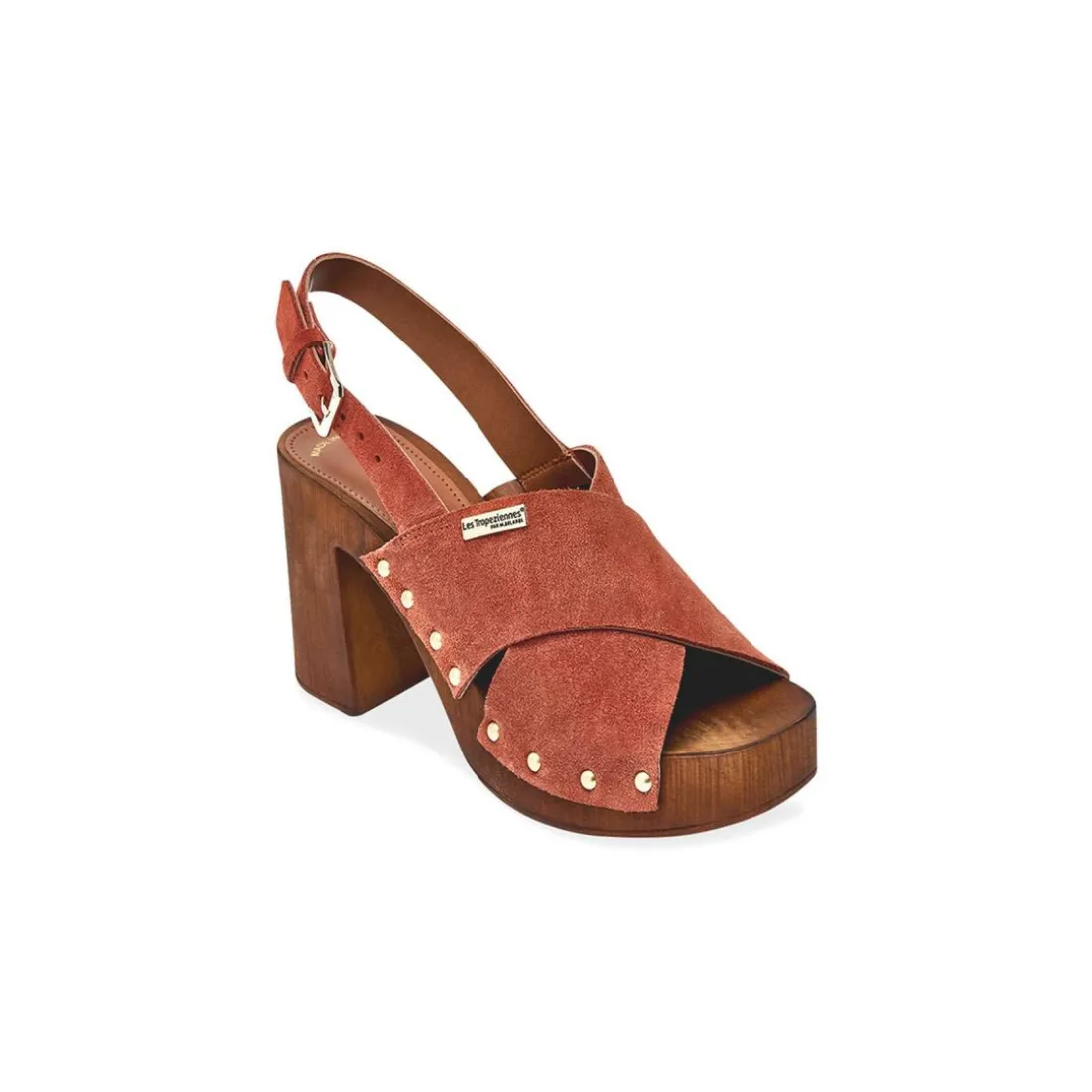 Sandales à talon TESSY terracota en cuir