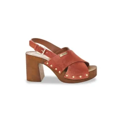 Sandales à talon TESSY terracota en cuir
