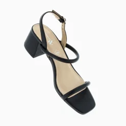 Sandales à talons minimalistes Femme - Noir mat